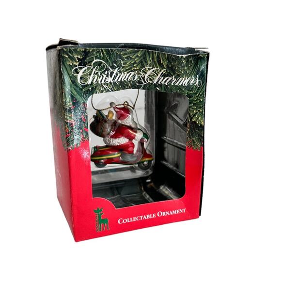 Vintage Christmas Ornament Santa on a Motor Scooter Santas Best Collectible 1991 - Picture 4 of 13
